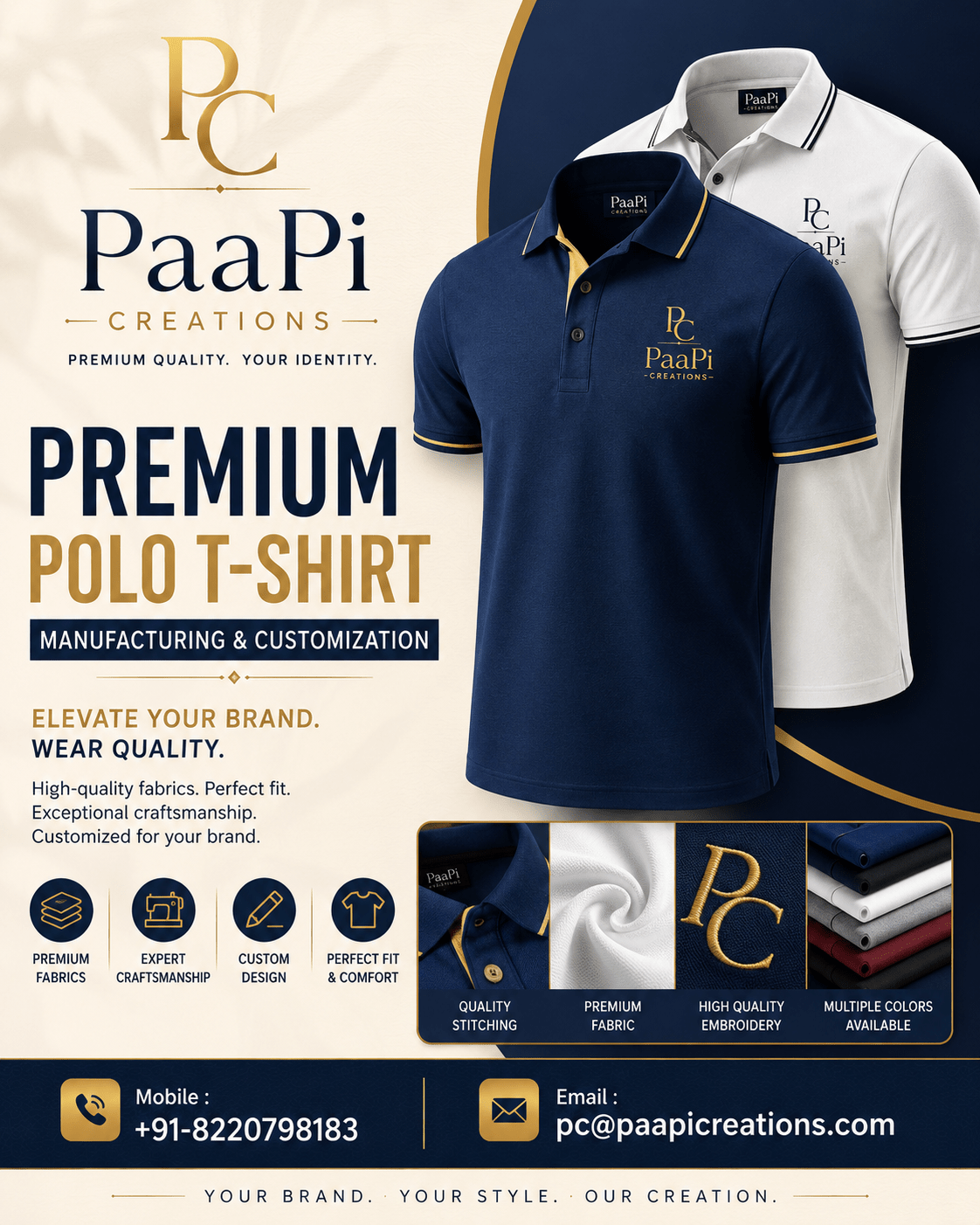 Premium Polo T-Shirt Manufacturing & Customization