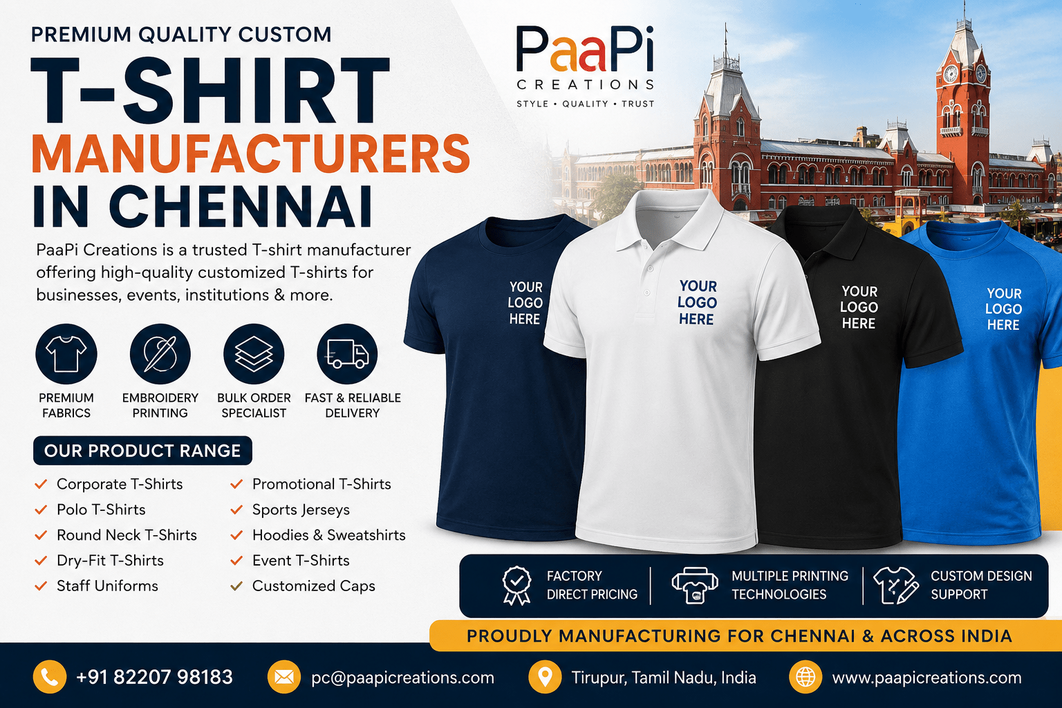 T-Shirt Manufacturers in Chennai
