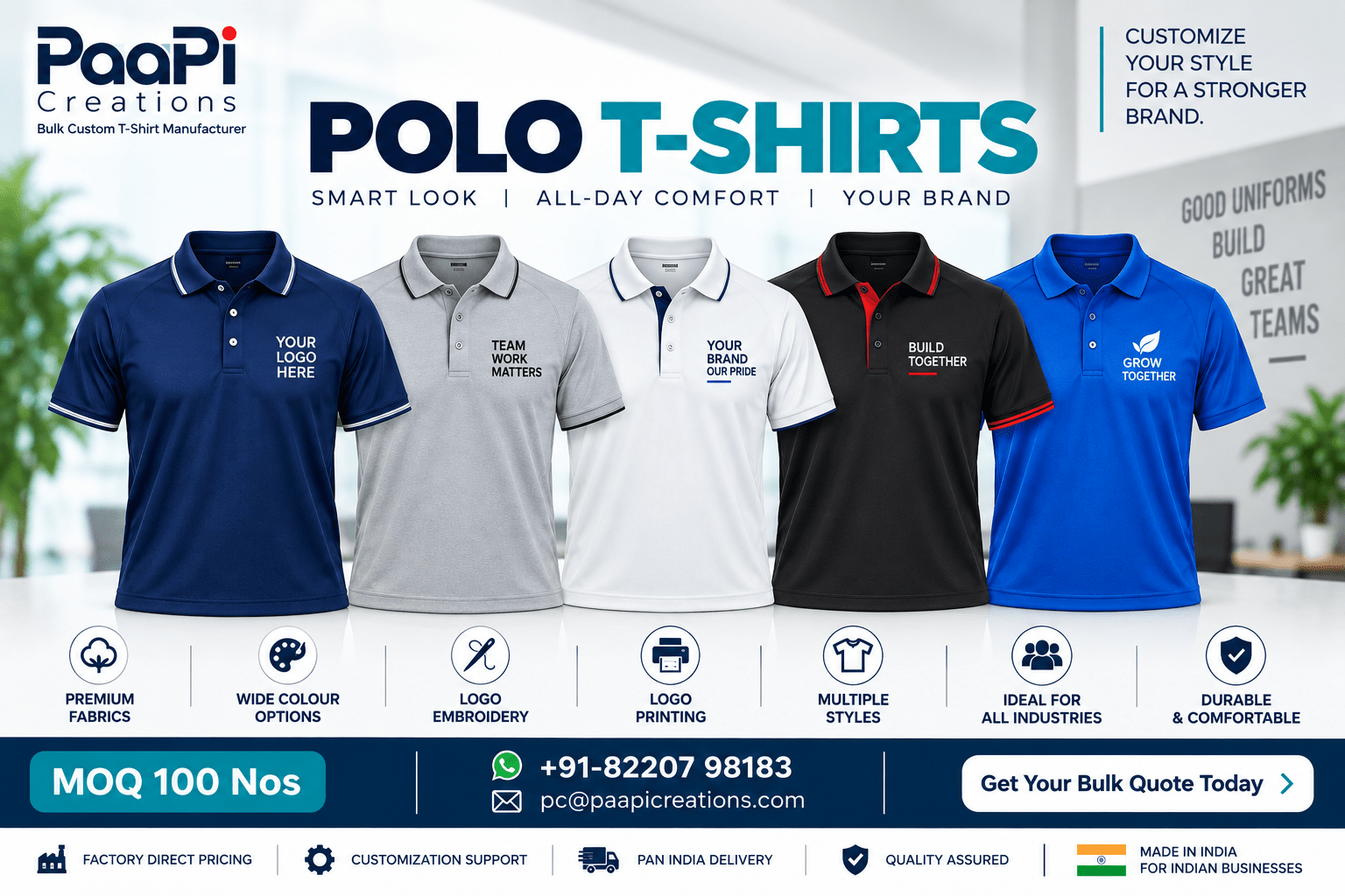 Polo T-Shirts for corporate teams and staff uniforms