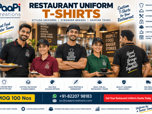 Restaurant Uniform T-Shirts for restaurant staff teams