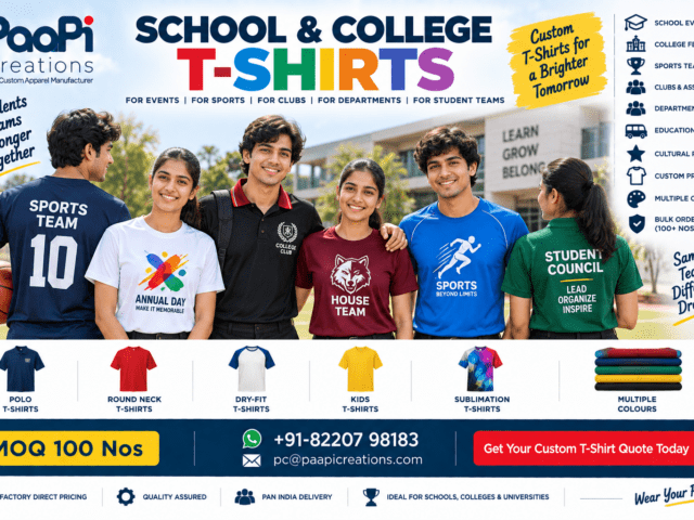School and College T-Shirts for students events and sports