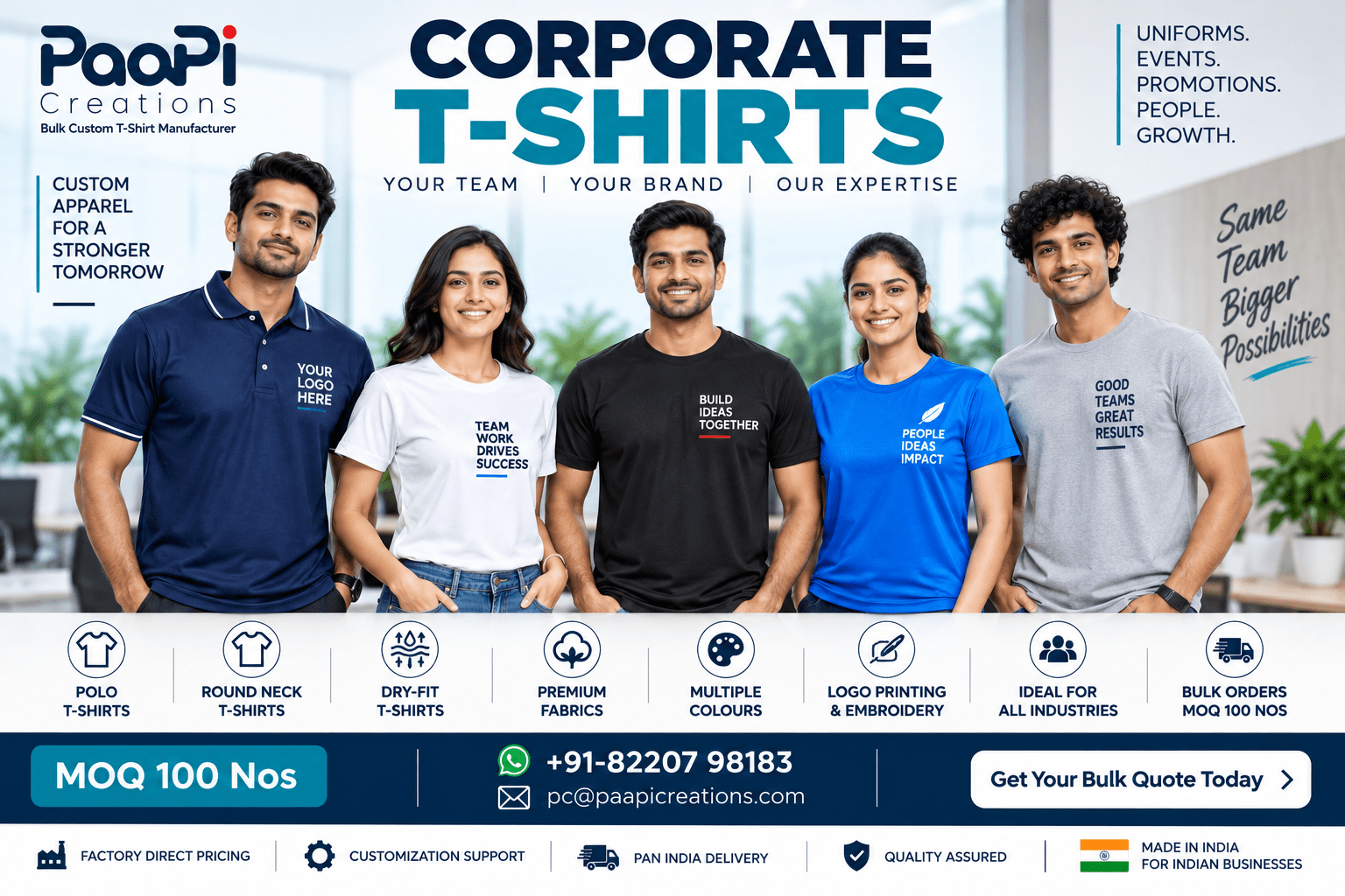 Corporate T-Shirts for employees and company staff