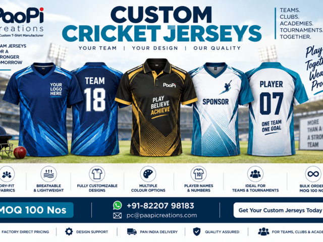 Custom Cricket Jerseys for teams clubs and tournaments