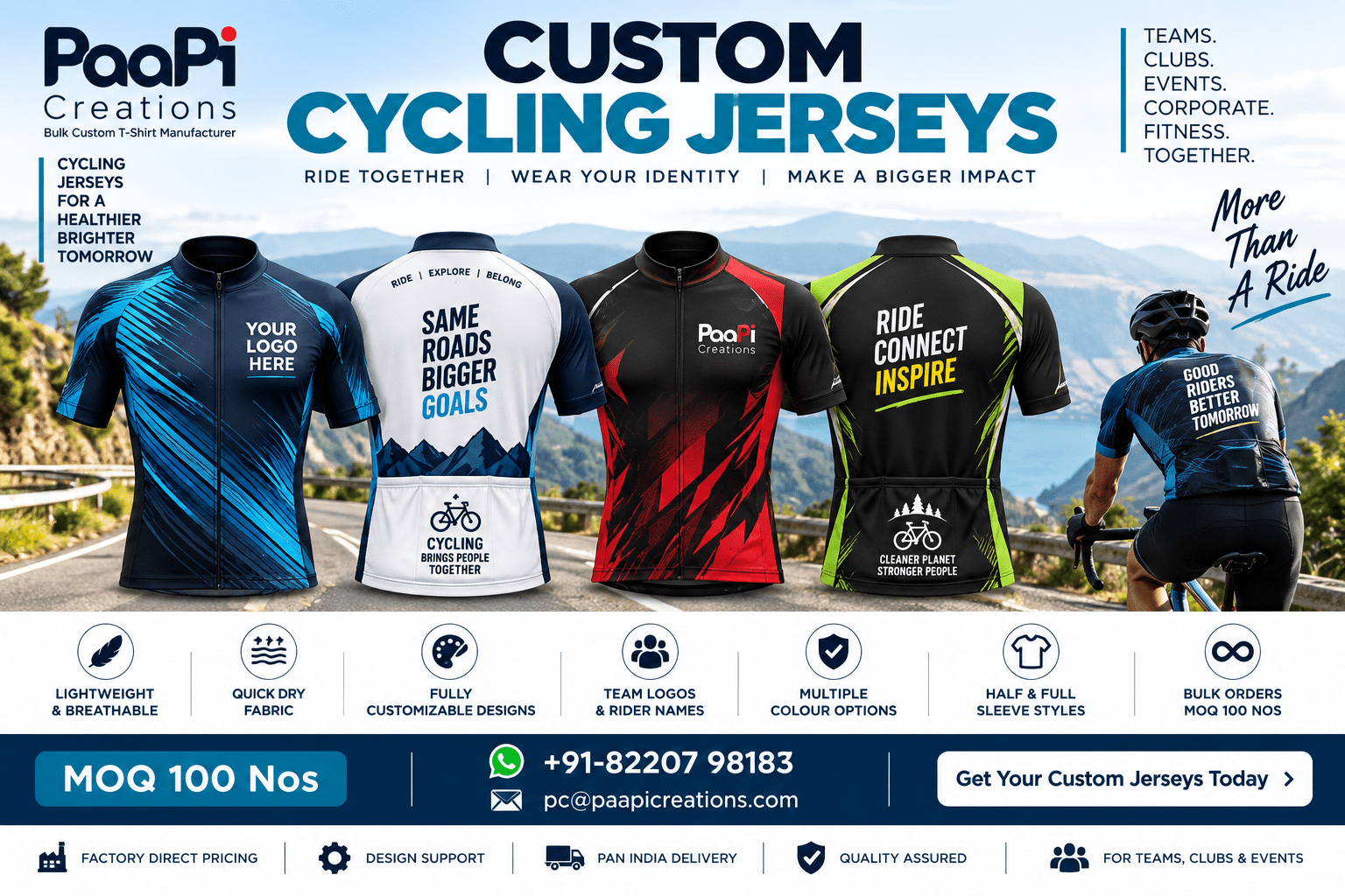 Custom Cycling Jerseys for teams clubs and cycling events