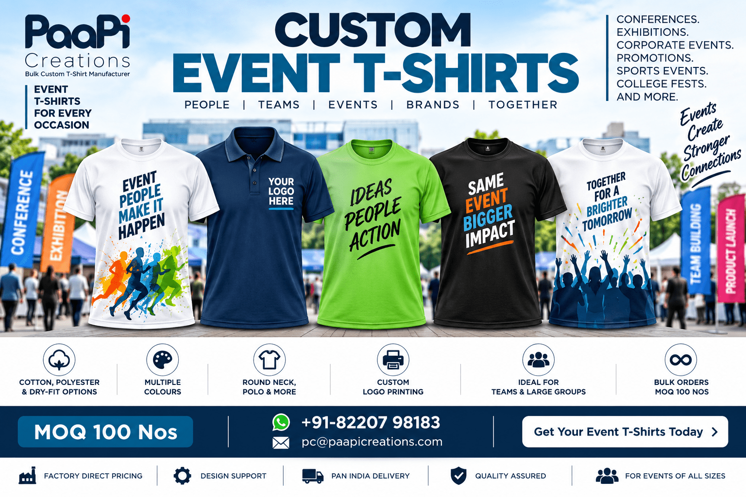 Custom Event T-Shirts for corporate events and promotions