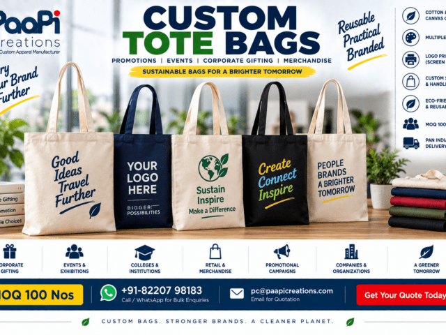 Custom Tote Bags for promotions events and corporate gifting