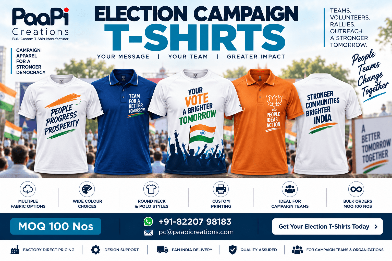 Election Campaign T-Shirts for campaign teams and volunteers