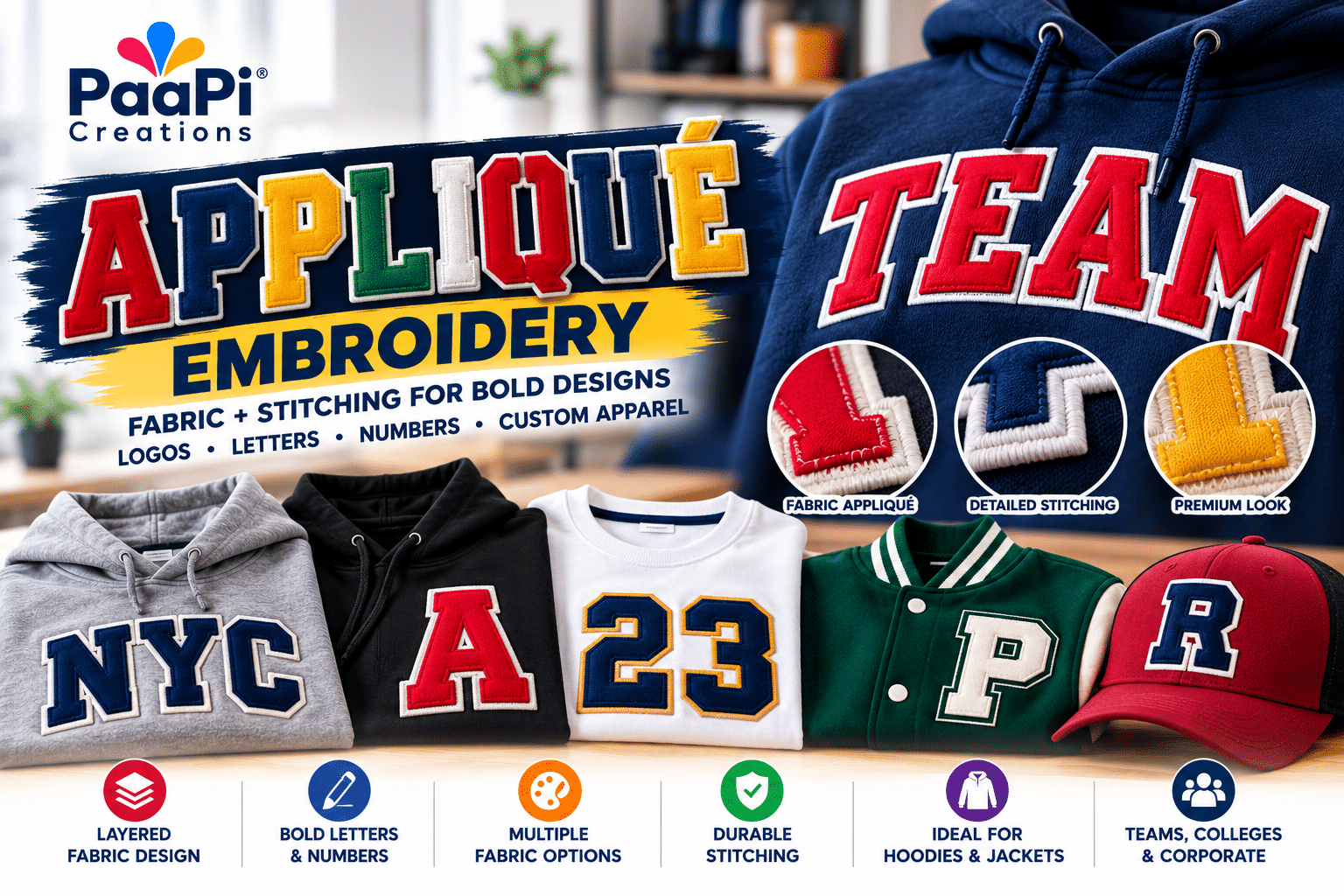 Appliqué Embroidery for Custom Apparel