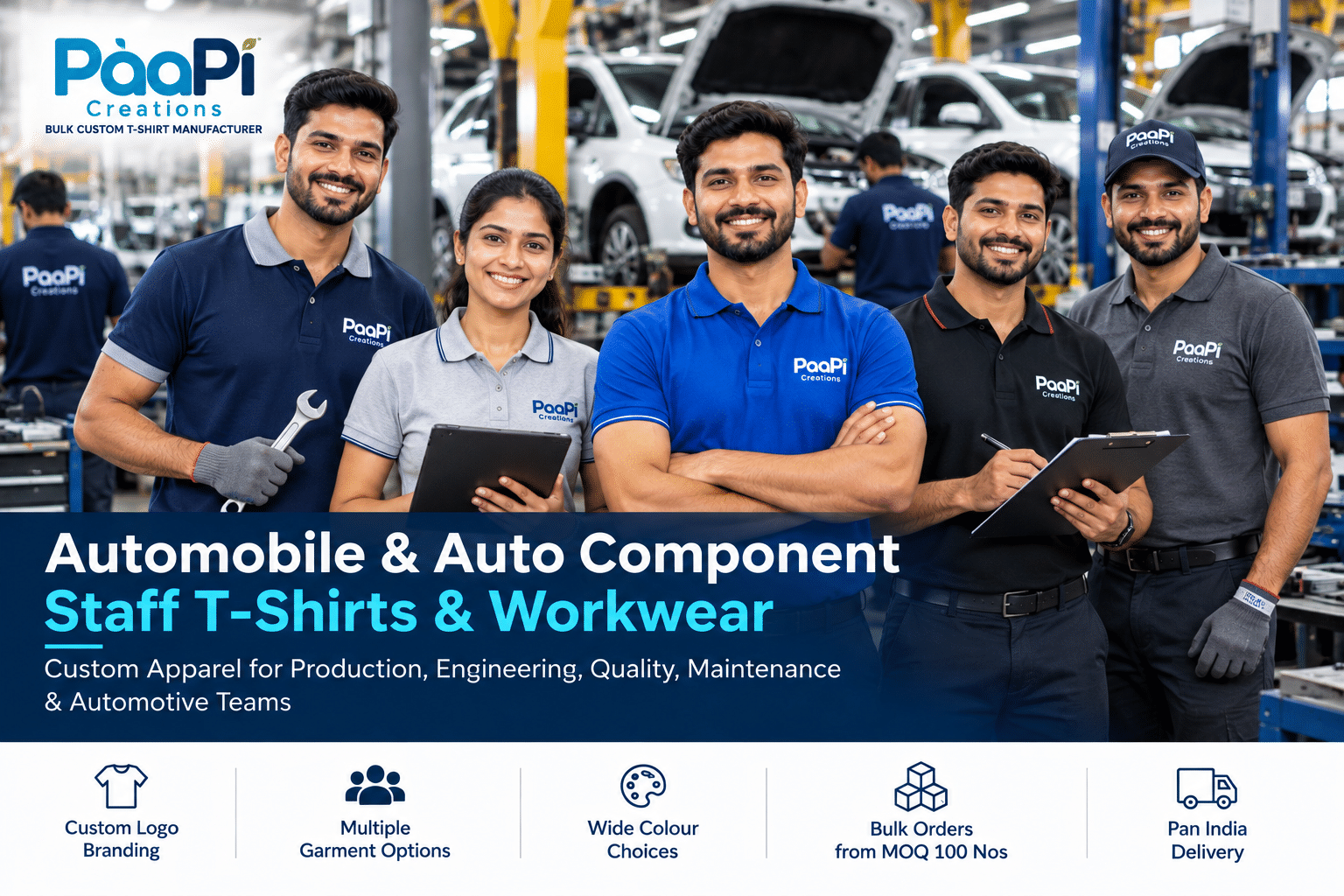 Automobile Staff T-Shirts for automotive and auto component teams