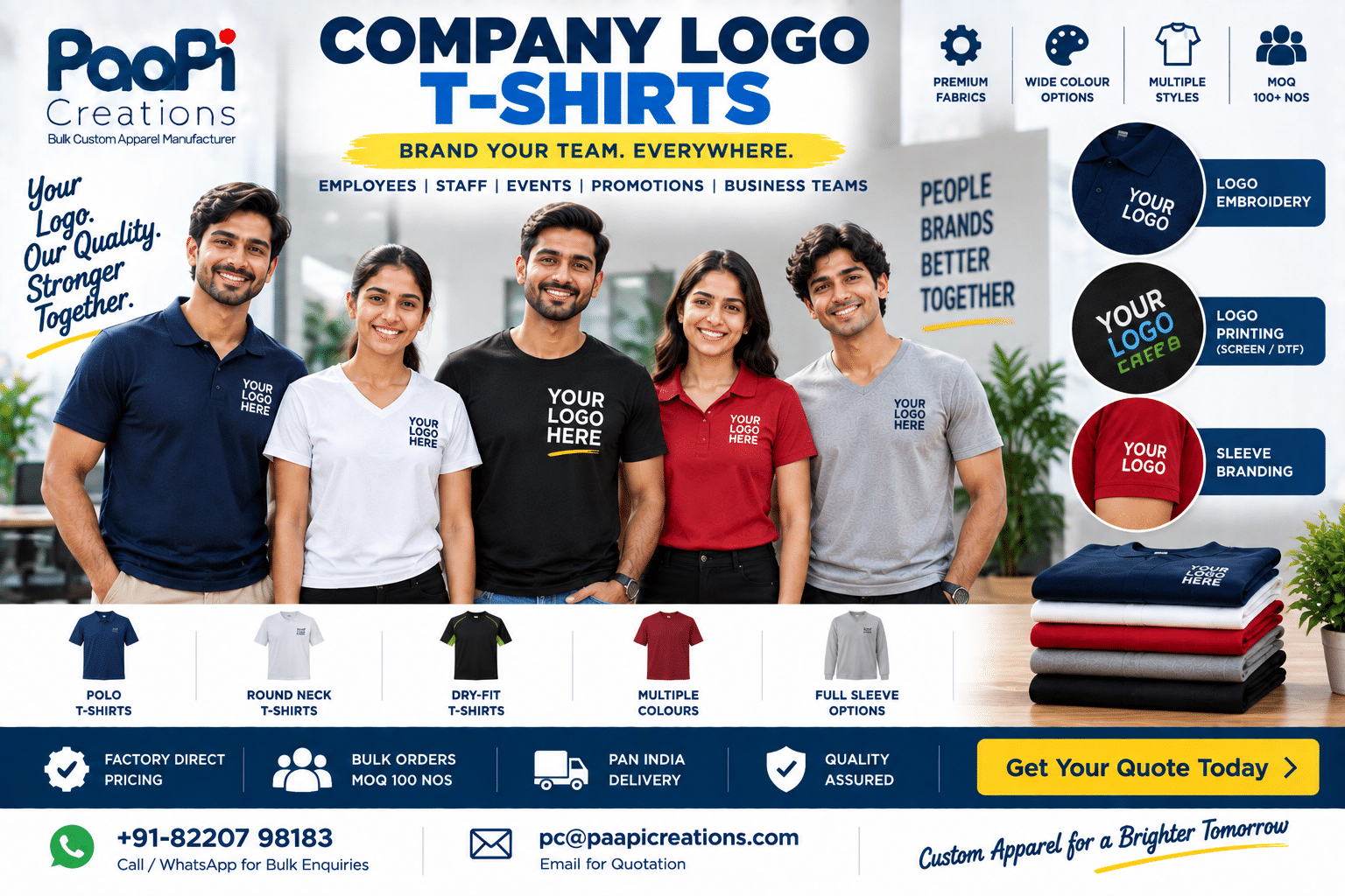 Company Logo T-Shirts for employees and business teams