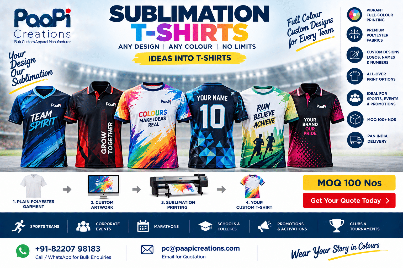 Custom Sublimation T-Shirts for sports teams and events