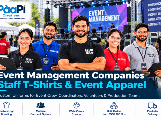 Event Management Staff T-Shirts for event crew coordinators and volunteers