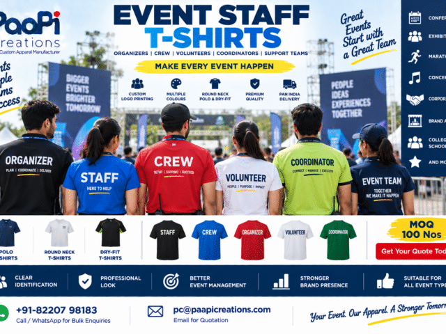 Event Staff T-Shirts for crew organizers and volunteers