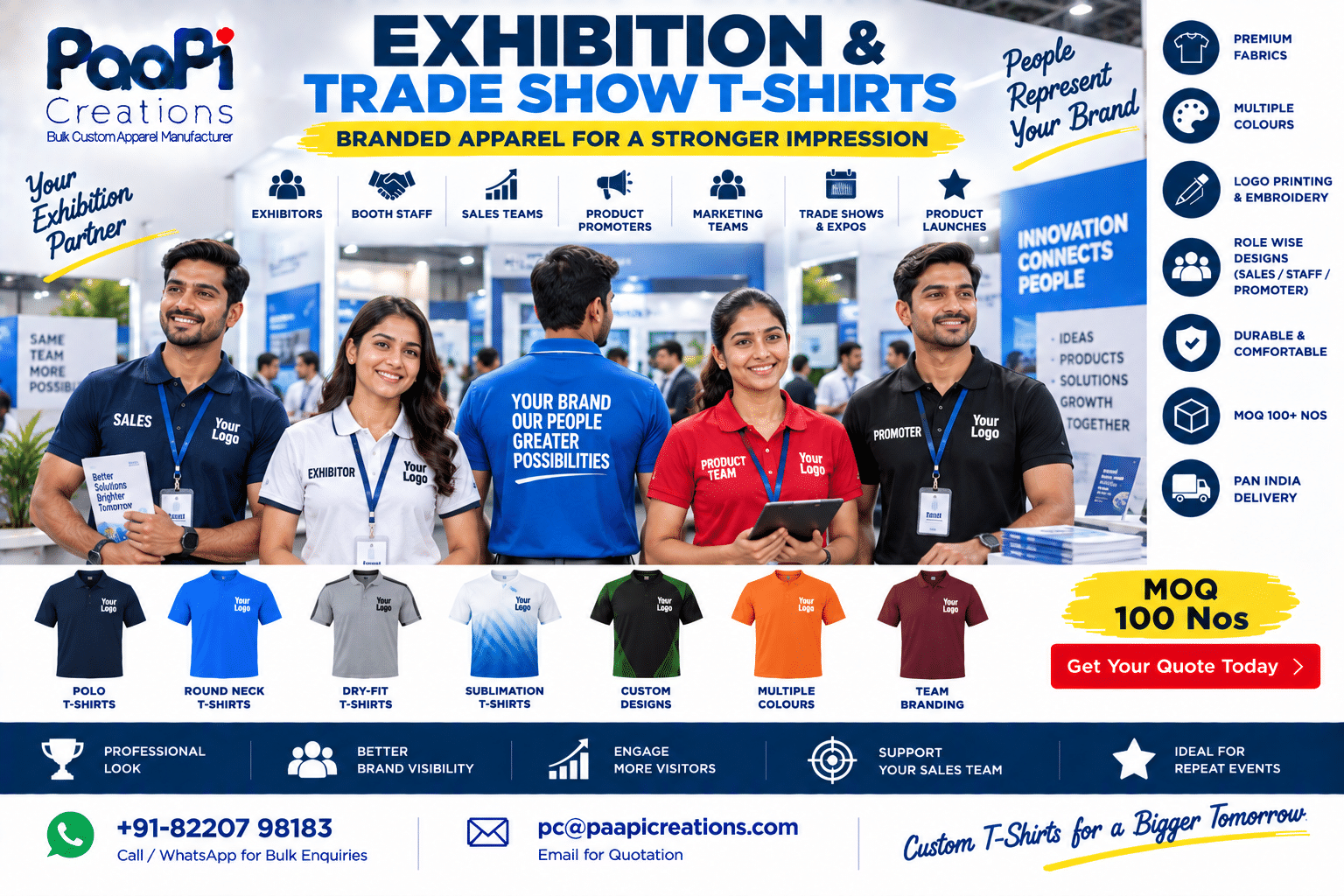 Exhibition T-Shirts for trade show booth staff and sales teams