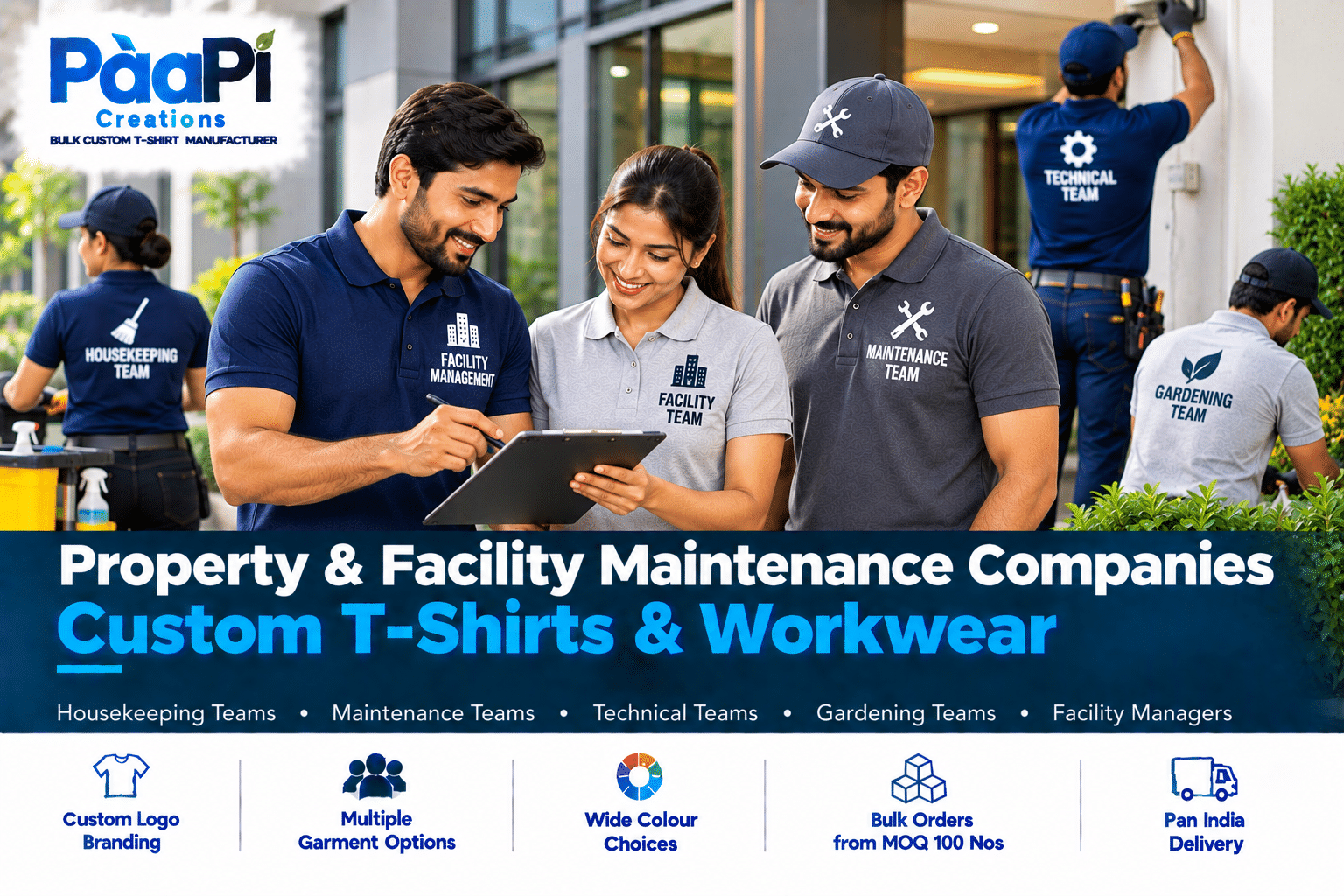 Facility Maintenance Staff T-Shirts for technical and property maintenance teams