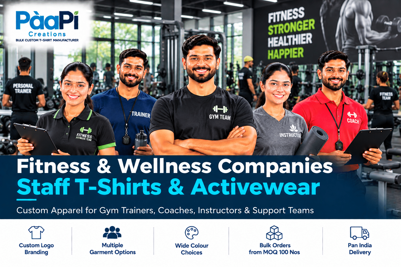Fitness Staff T-Shirts for gym trainers coaches and instructors