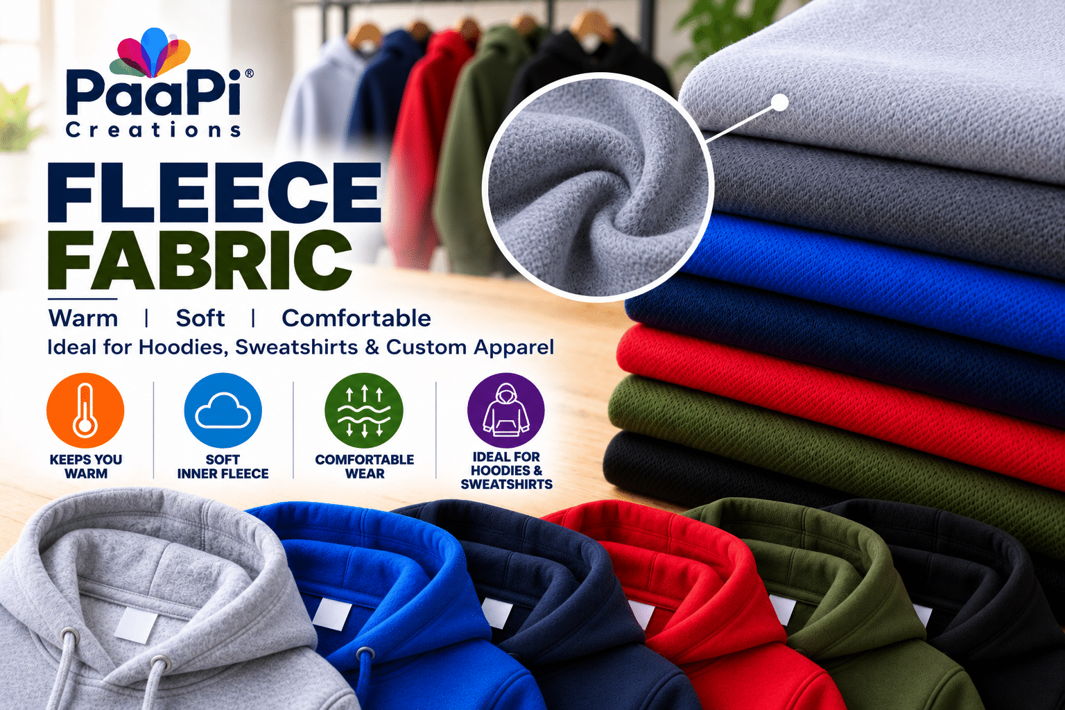 Fleece Fabric for Custom Hoodies and Sweatshirts