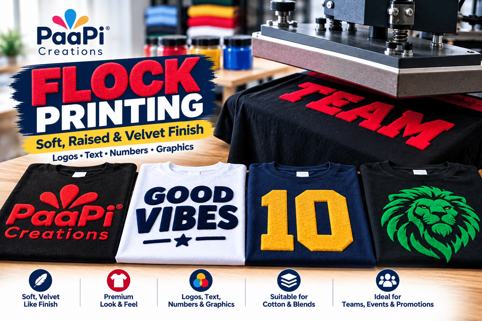 Flock Printing for Custom T-Shirts