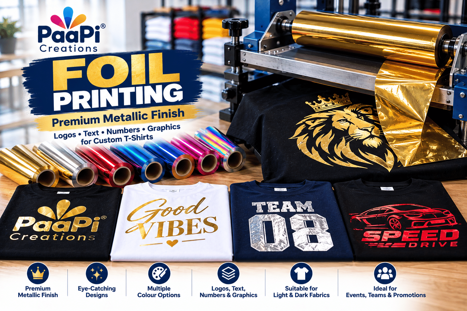 Foil Printing for Custom T-Shirts
