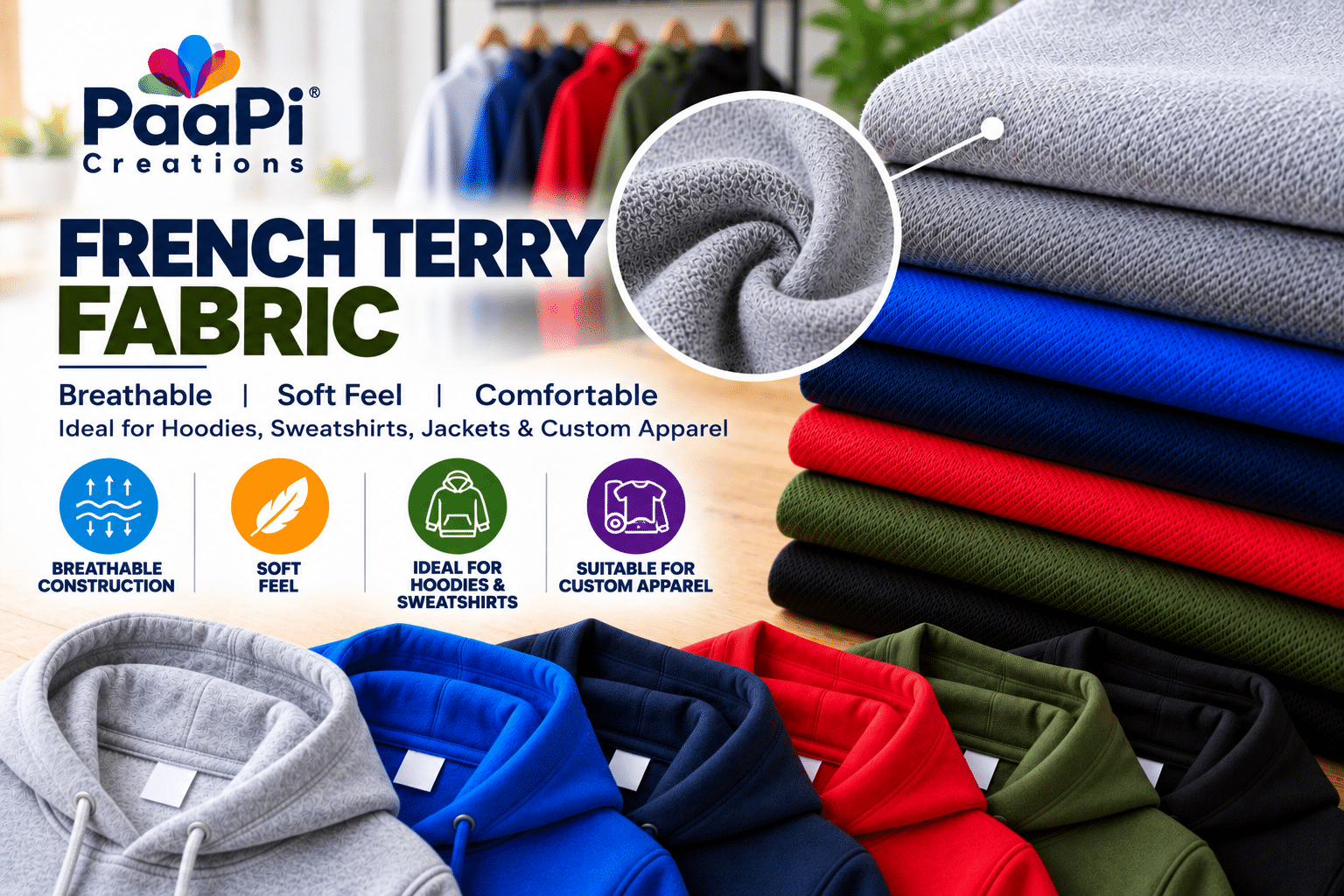 French Terry Fabric for Hoodies and Sweatshirts