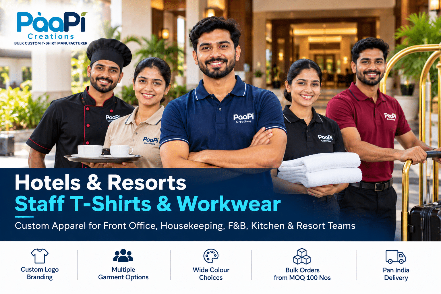 Hotel Staff T-Shirts for hotel and resort hospitality teams