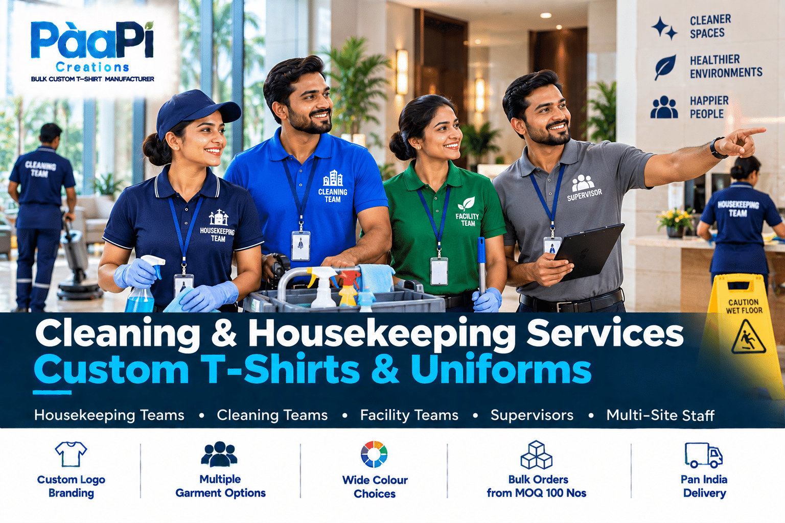 Housekeeping Staff T-Shirts for cleaning and facility service teams