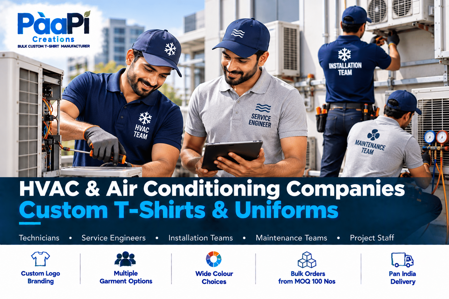 HVAC Staff T-Shirts for AC technicians and service engineers
