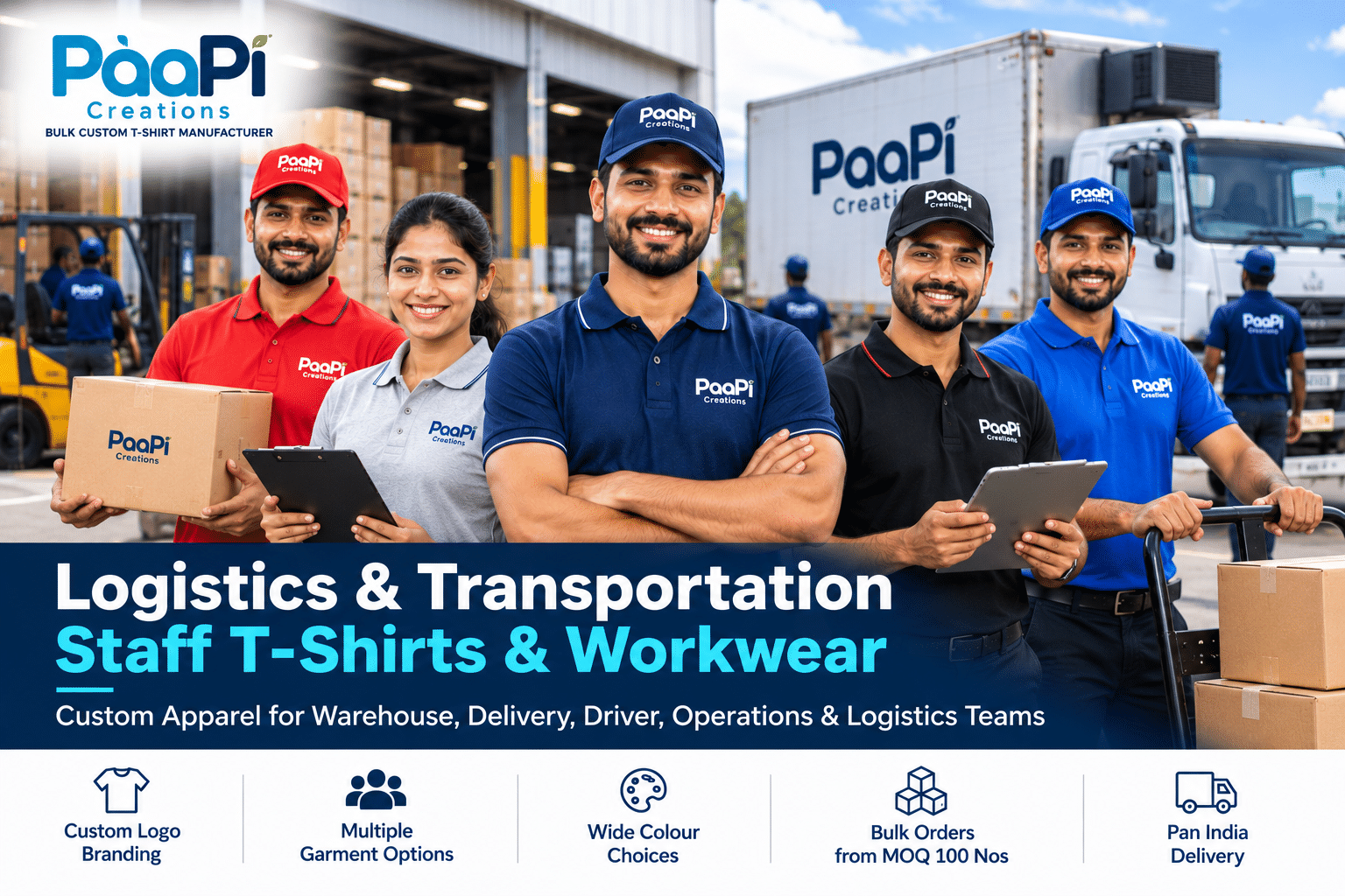 Logistics Staff T-Shirts for warehouse delivery and transport teams