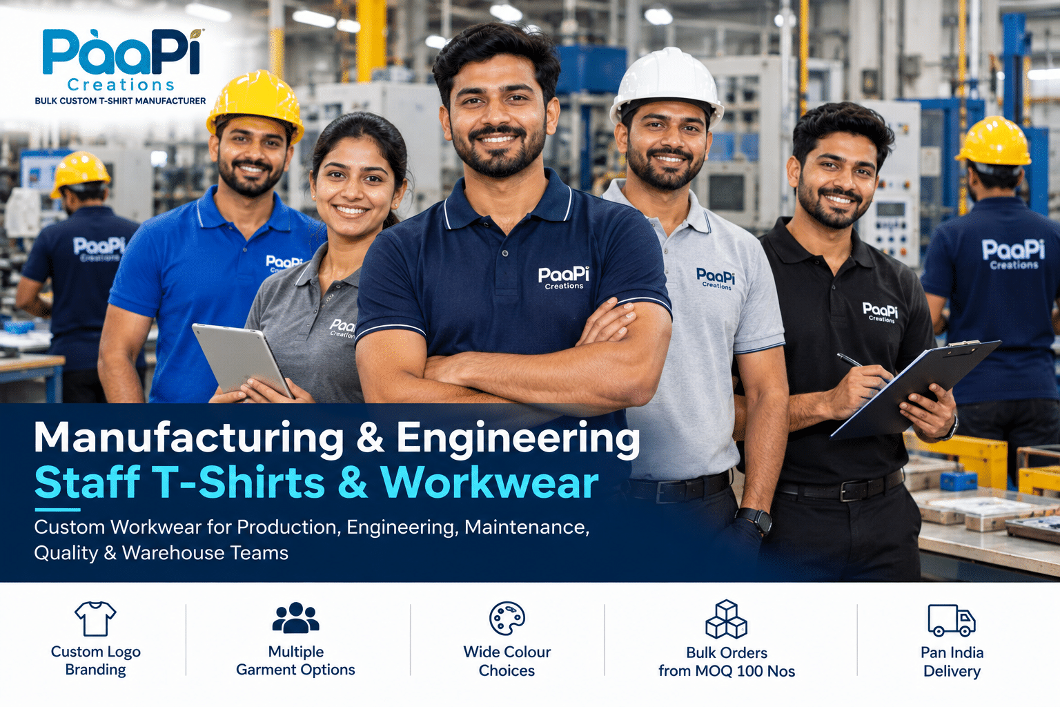 Manufacturing Staff T-Shirts for factory and engineering teams