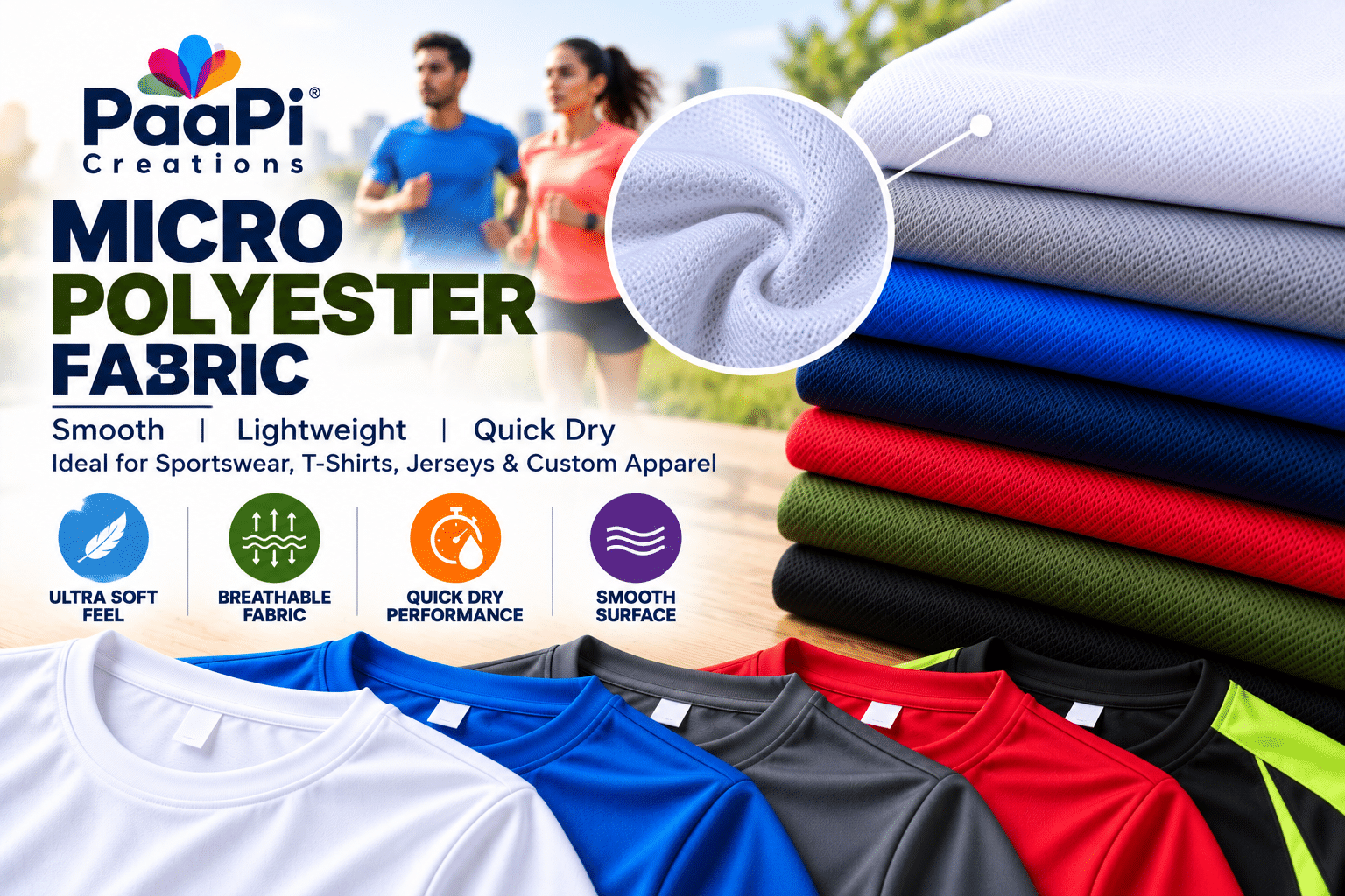 Micro Polyester Fabric for Sportswear and Custom T-Shirts