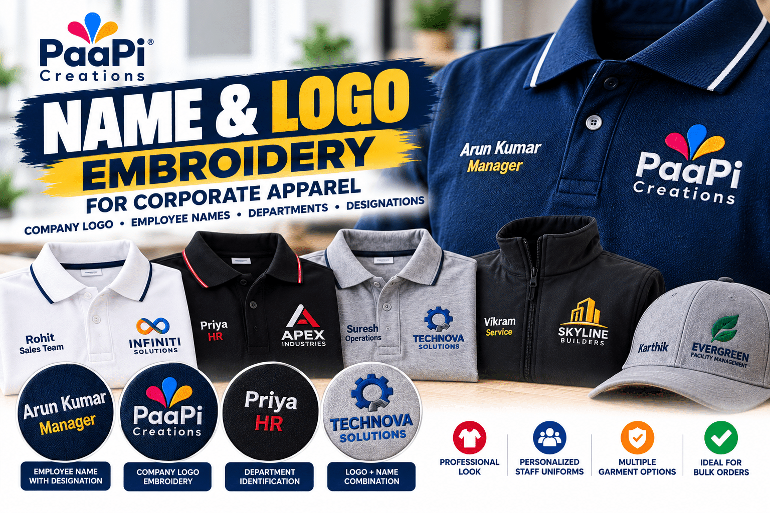 Name & Logo Embroidery for Corporate Apparel