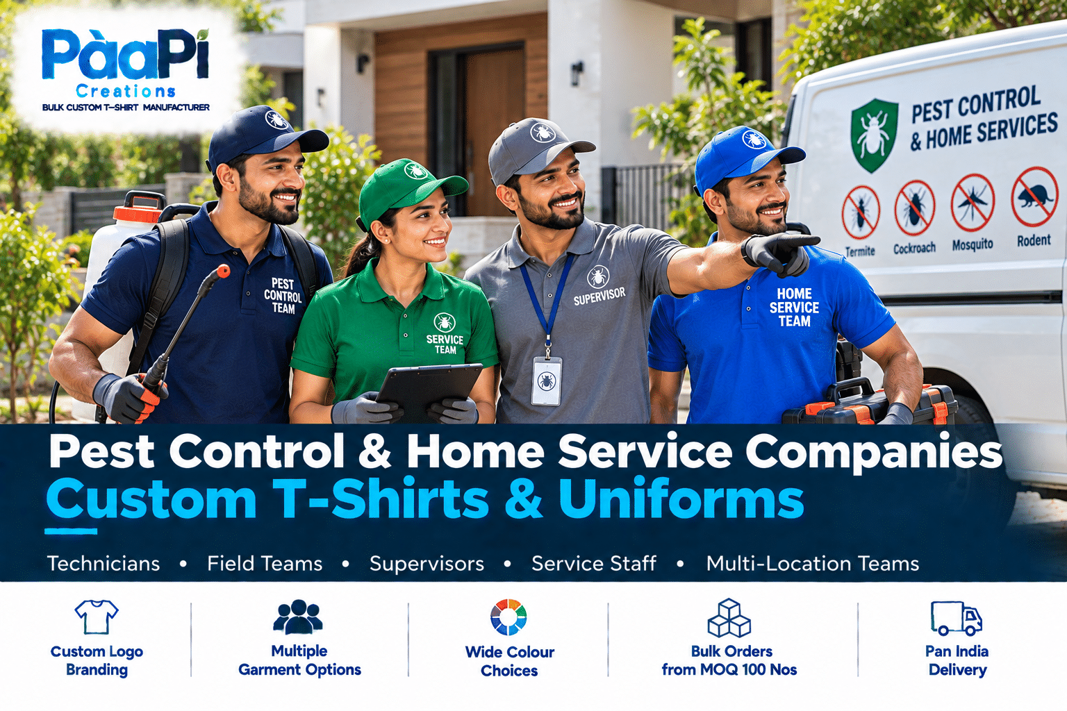 Pest Control Staff T-Shirts for technicians and field service teams