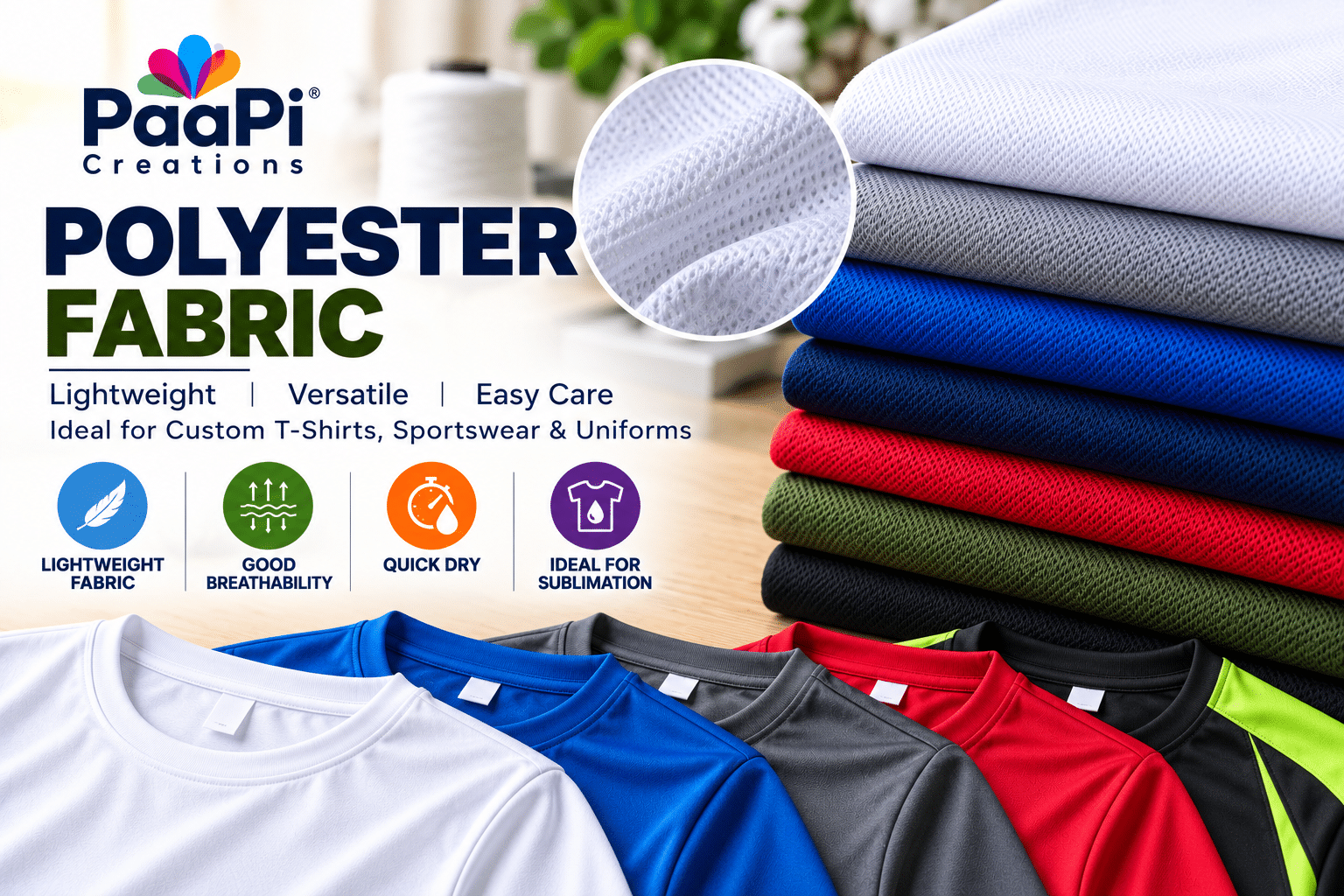 Polyester Fabric for Custom T-Shirts & Sportswear