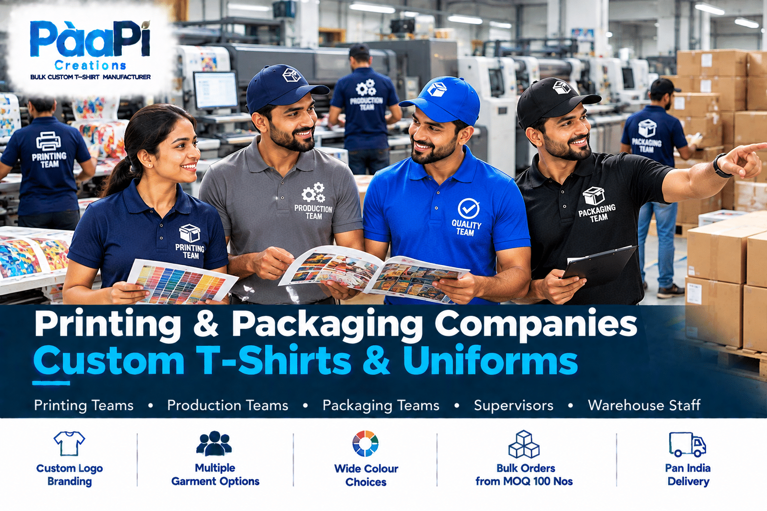 Printing & Packaging Staff T-Shirts for production quality and warehouse teams