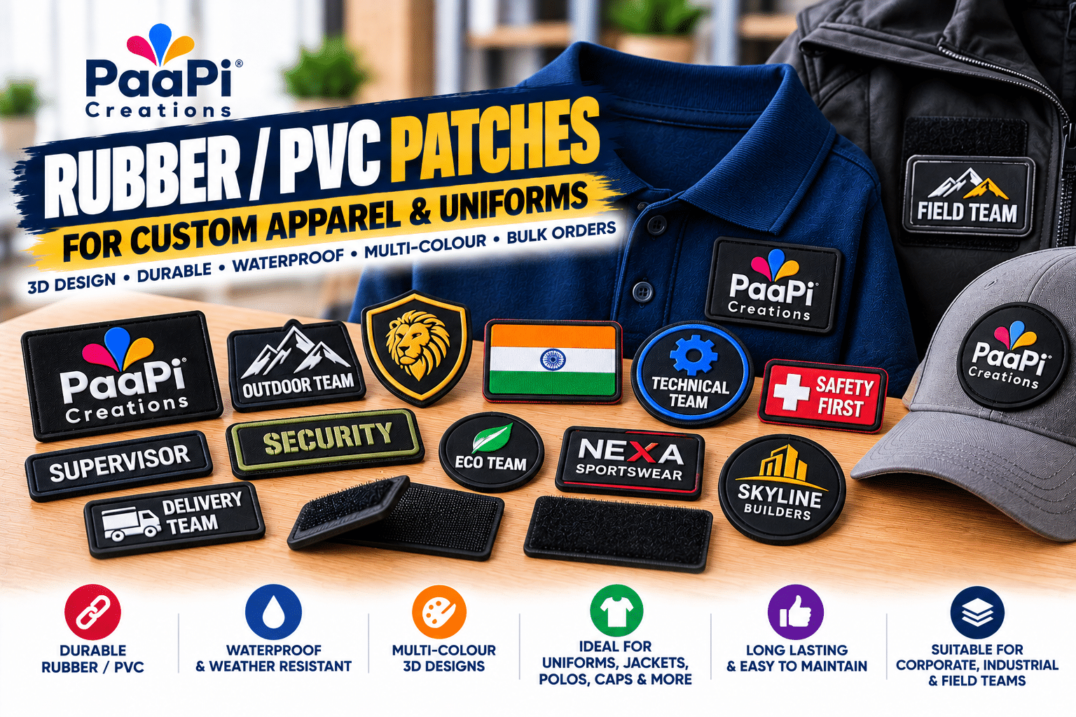 PVC Patches for Custom Apparel and Uniforms
