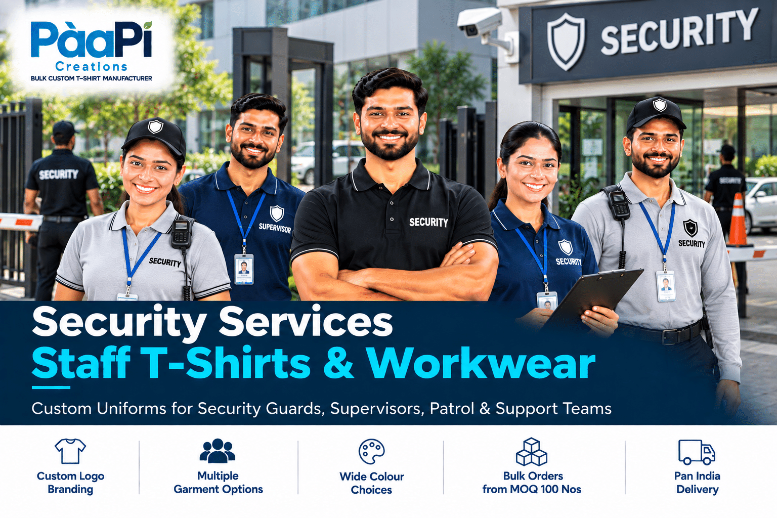 Security Staff T-Shirts for guards supervisors and site security teams