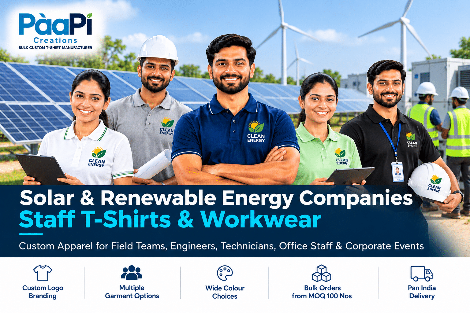 Solar Staff T-Shirts for engineers technicians and field teams