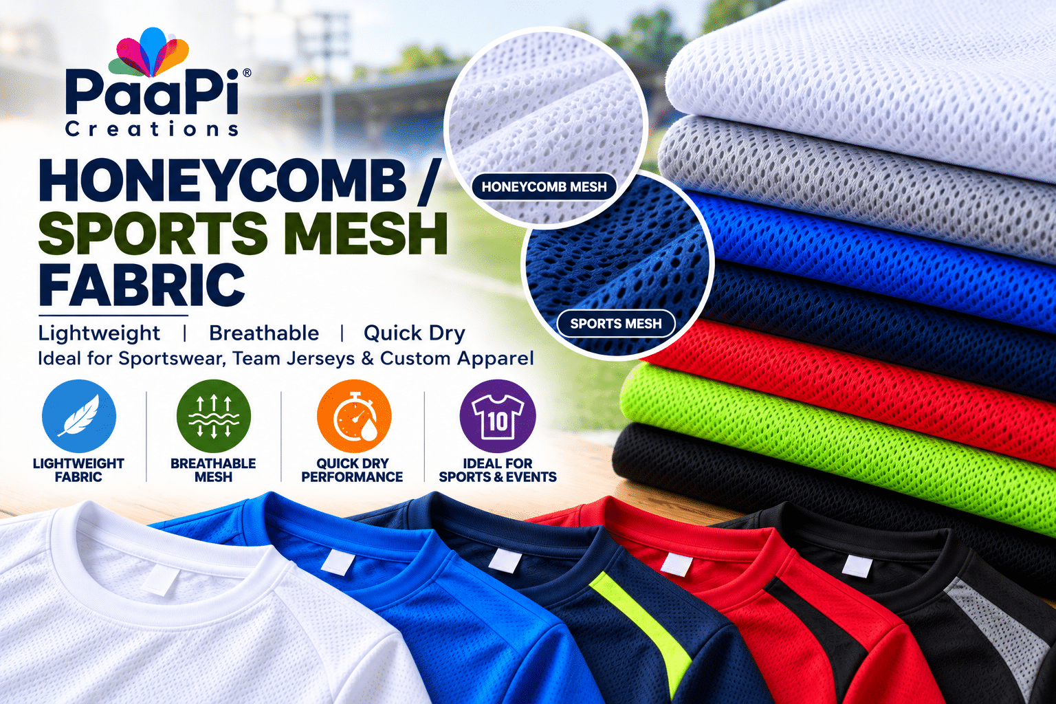 Sports Mesh Fabric for Team Jerseys and Sports T-Shirts