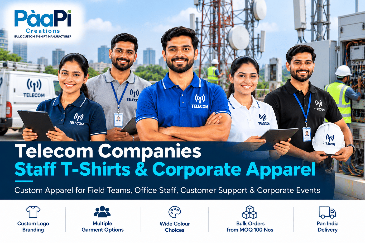 Telecom Staff T-Shirts for field engineers and technicians